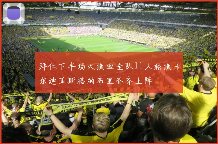 拜仁下半场大换血全队11人轮换卡尔迪亚斯格纳布里齐齐上阵